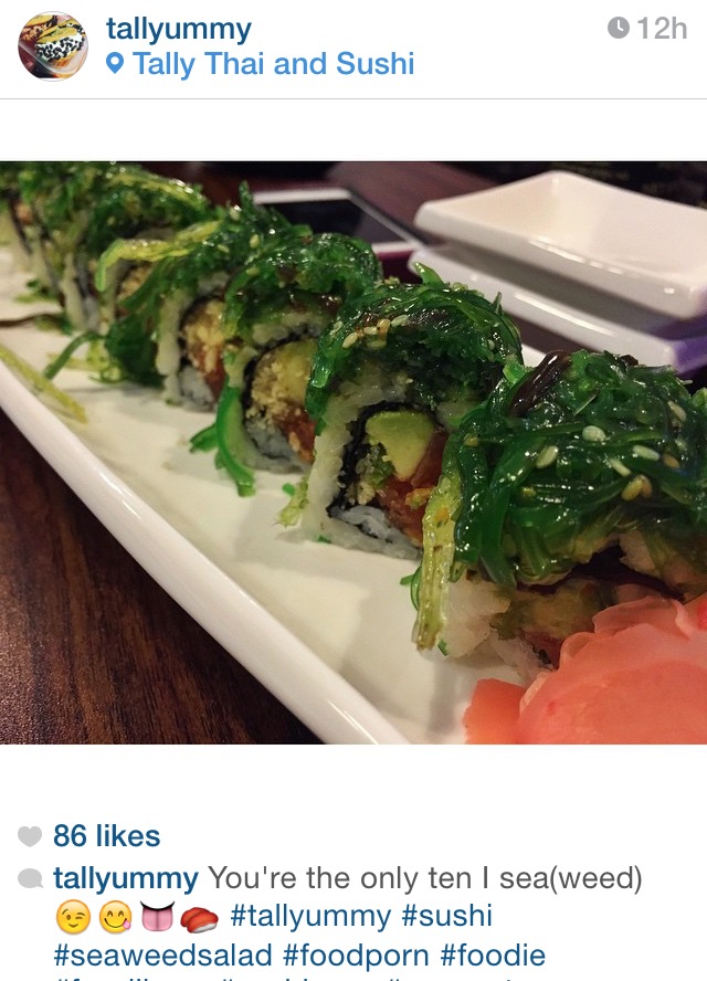 Tally Thai's sushi looks delicious.