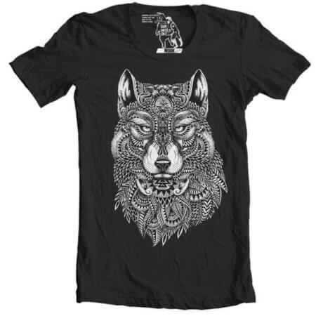 tribal wolf tshirt
