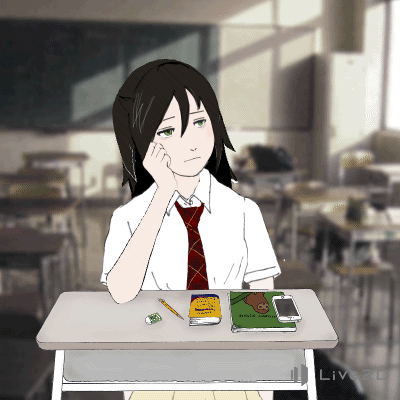 sit in front of class gif