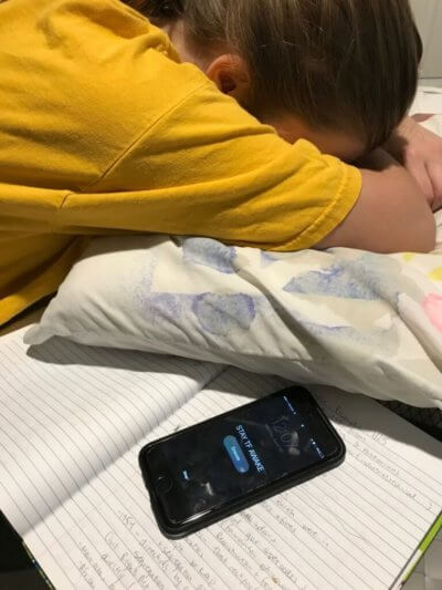 Alarm going off while student sleeps