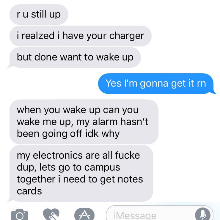 funny texts college
