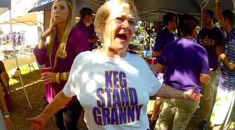 keg stand granny lsu