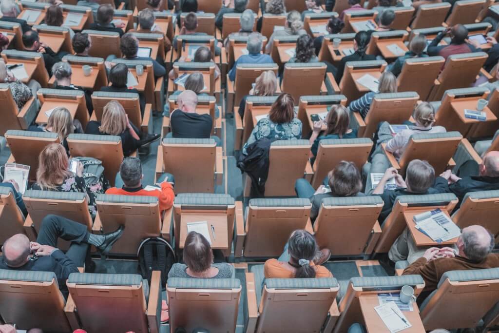 classroom full of people