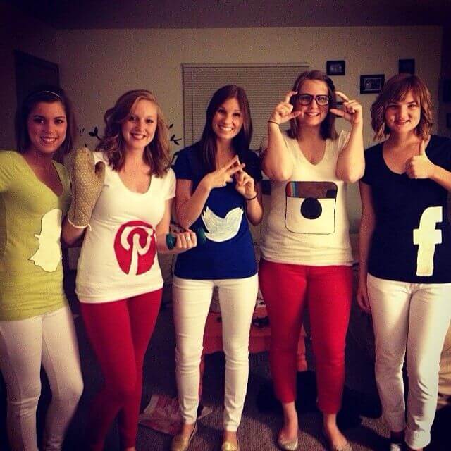 social media apps group halloween costume