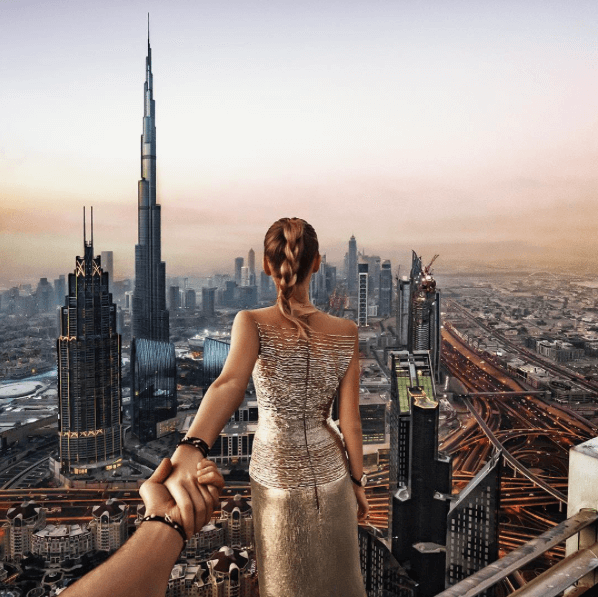 Murad Osmann instagram girlfriend leads hand in dubai