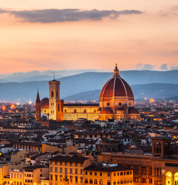 Cathedral of Santa Maria del Fiore (Duomo) at dusk, Florence, Italy