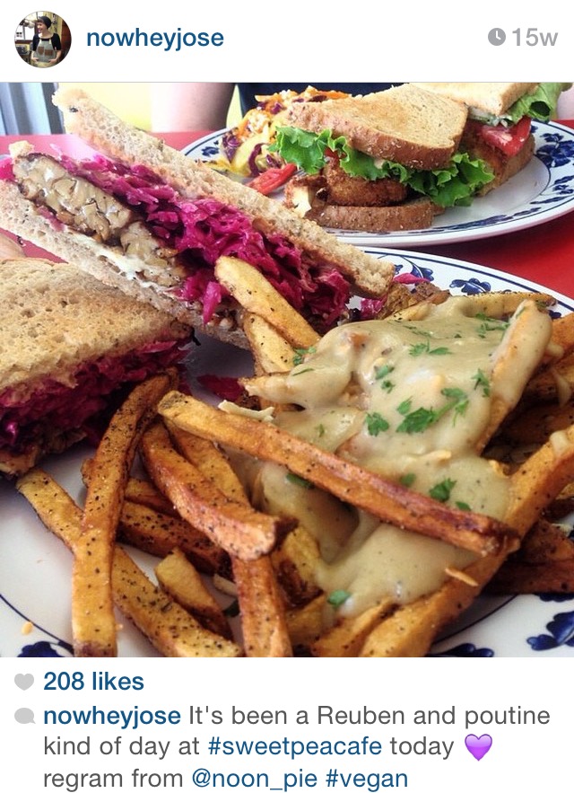 Reuben sandwiches and poutine taste great at Sweet Pea's.
