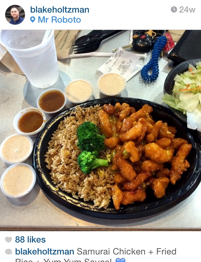 I need honey chicken from Mr. Roboto's on the FSU campus. It's one of the best restaurants in Tallahassee.