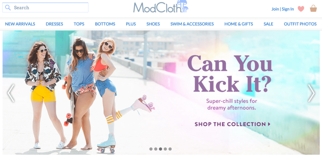 Screenshot via modcloth.com