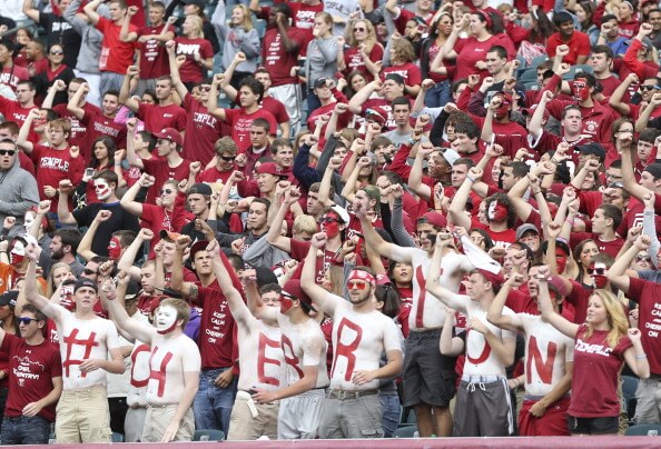 PHILADELPHIA, PA - SEPTEMBER 14: Temple University Owls fans react against the Fordham Rams on September 14, 2013 at Lincoln Financial Field in Philadelphia, Pennslyvania. The Fordham Rams defeated Temple University Owls 30-29 (Photo by Mitchell Leff/Getty Images)