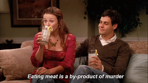 Level two vegan first realisation of seven levels vegan realising meat is a by product of murder gif