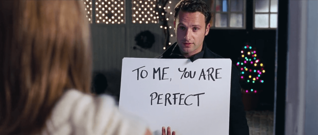 to me you are perfect scene from love actually