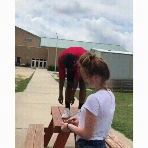 dancing on a table