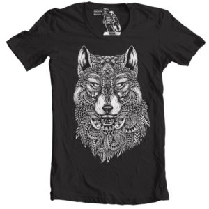 tribal wolf tee