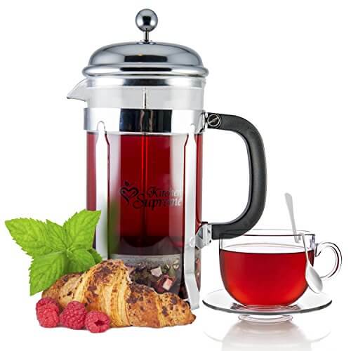 French Press Coffee & Tea Maker Complete Bundle 8-Cups, 34 Oz Best Coffee Press Pot with ...