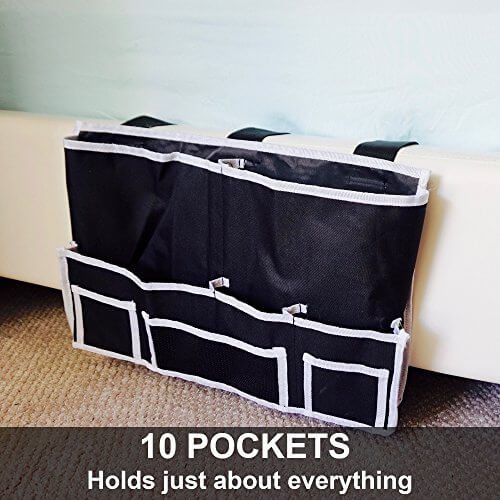 fancii 10 pocket bedside caddy - hanging storage organizer for fancii 10 pocket bedside caddy - hanging storage organizer for