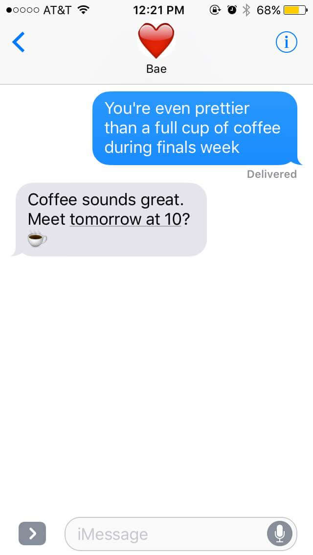 coffee text bae