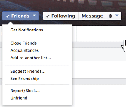 unfriend on facebook