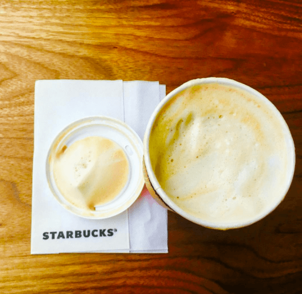 Vanilla lattes, the Starbucks drink, are so basic but delicious.