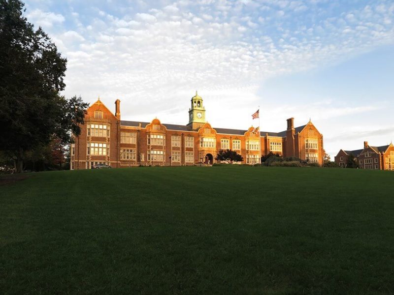 Building in the sunset at Towson University