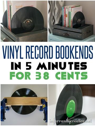 DIY Vinyl Bookend for your Hipster Friend