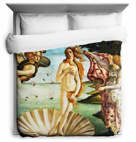 Birth of Venus duvet cover may get the mood going.