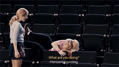 Pitch Perfect's Fat Amy prepping for ICCA with horizontal running