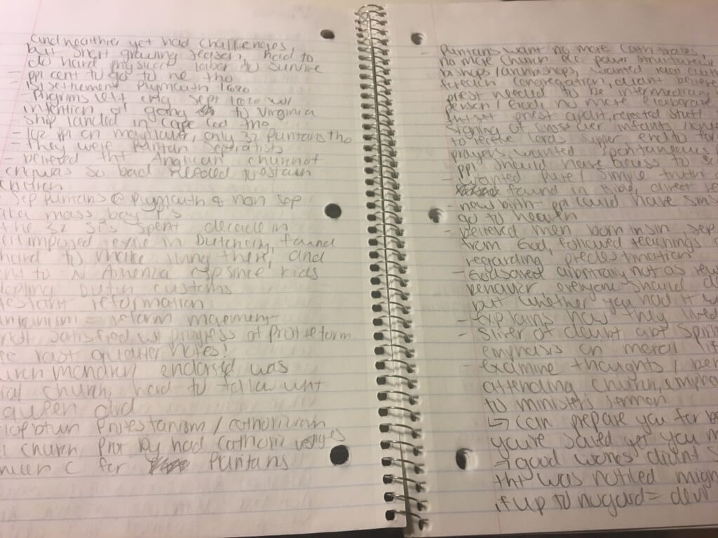 notes taken by hand no internet in class