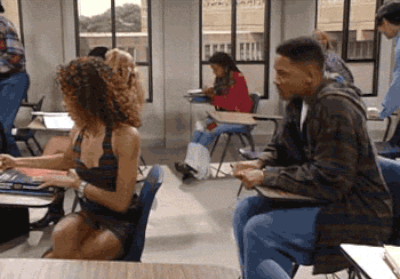 Will Smith in Fresh Prince of Bel Air actually goes to class.