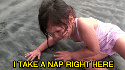 This little exhausted girl can take a nap literally anywhere.