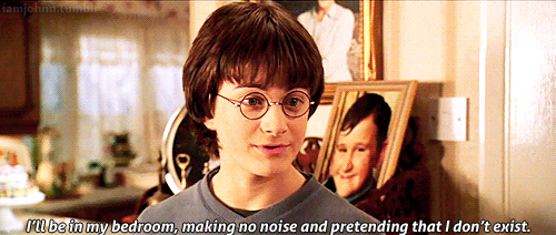 harry potter goes to his spends time in his room like many college students on winter break
