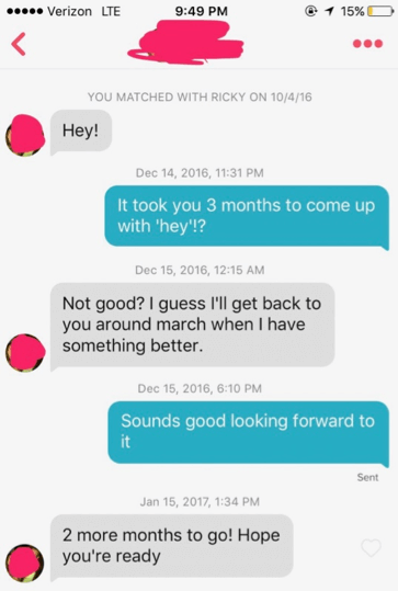 awkward conversations with a tinder match