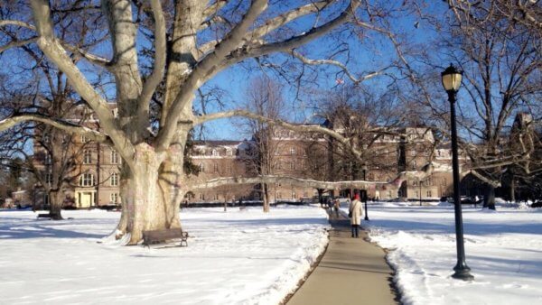 Vassar College looks beautiful in the winter.