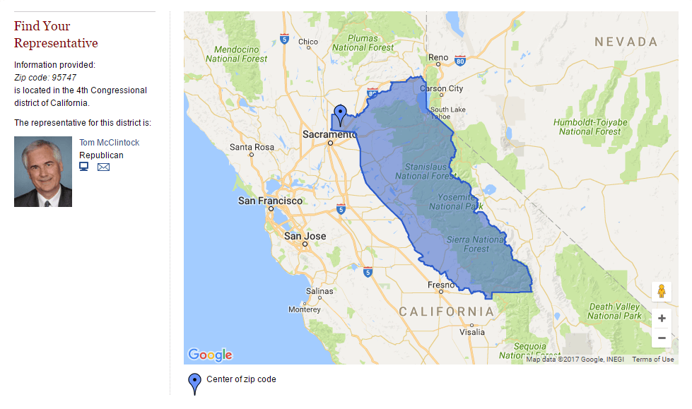 See a district map and get contact information for your local government by entering your zip code.