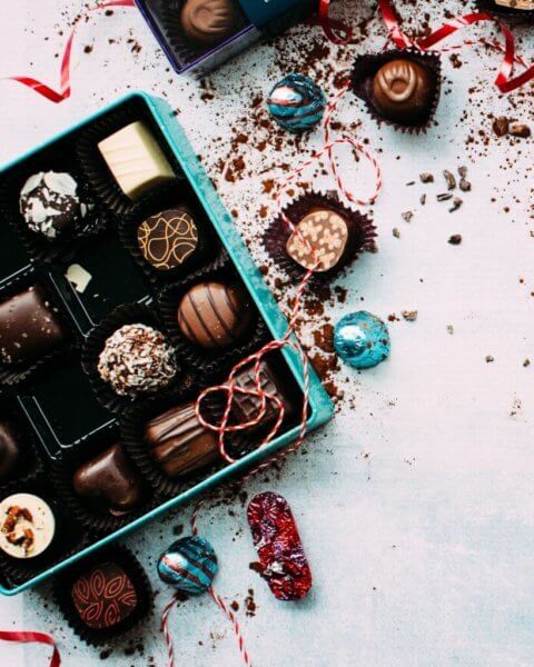 pack a box of chocolate truffles for a romantic Valentine's Day Picnic