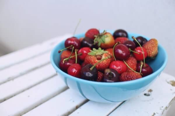 Valentine's Day Picnic bowl of red berries