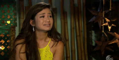 Caila from bachelor crying because she's single on Valentine's Day