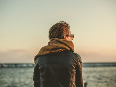 Girl Overlooking Ocean Image