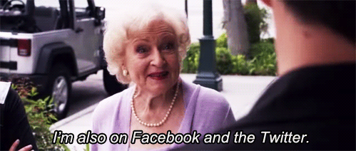 Betty White is on Facebook and Twitter