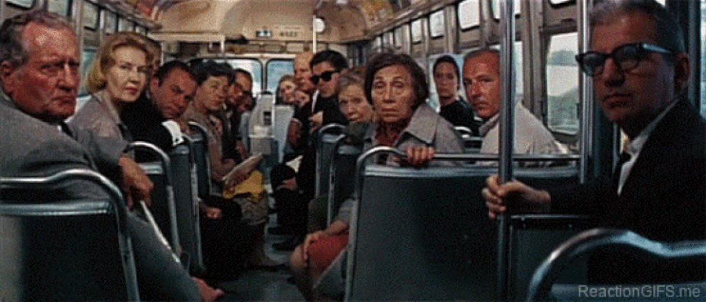 Everyone is staring at you on the bus.