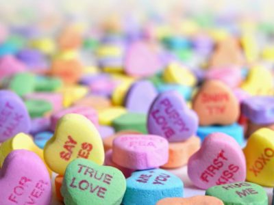 Eat candy hearts when you're single on valentine's day