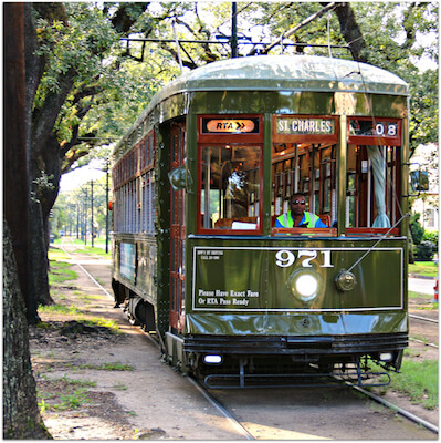 streetcar in New Orleans
