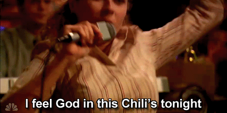 Pam from The Office feels God in Chili's