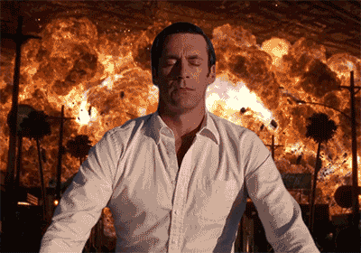 Don Draper meditating during midterms at ucla