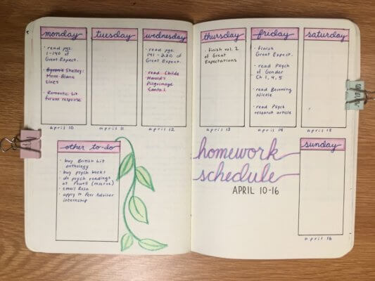 weekly spread