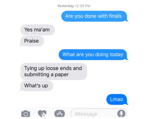 funny texts college