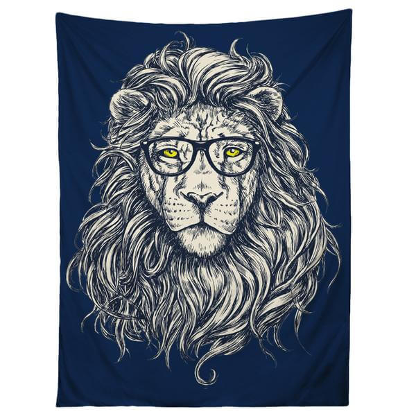 hipster lion tapestry