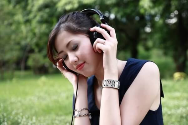 Listening to music picture