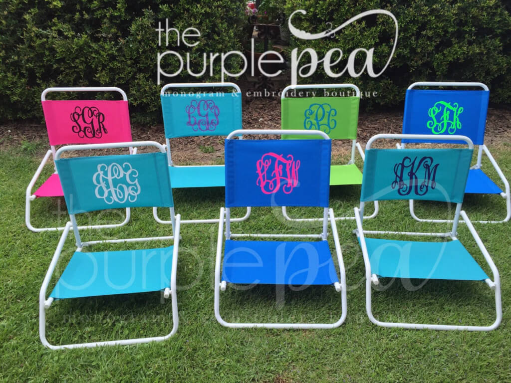 monogrammed beach chair