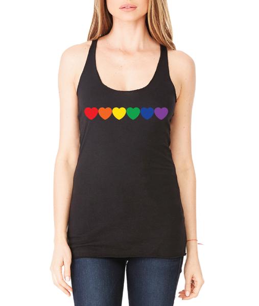 rainbow hearts tank top 